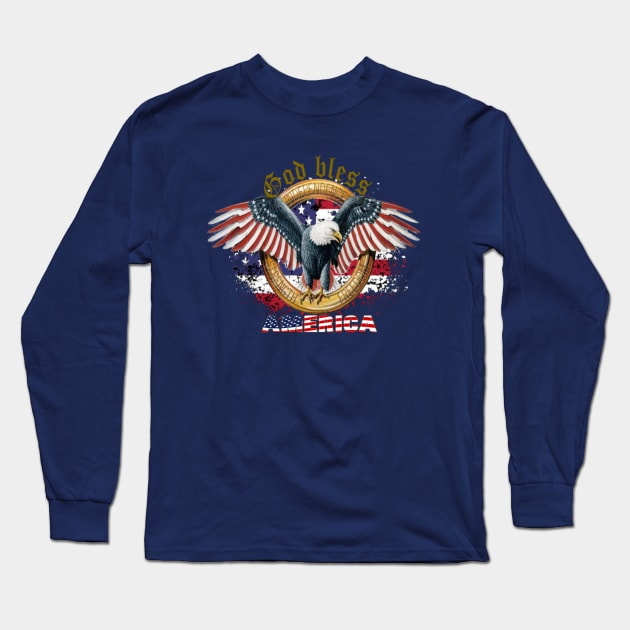 God bless America Long Sleeve T-Shirt by RamsApparel08